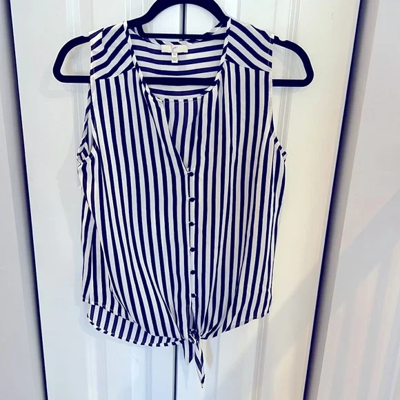 Joie silk tank button down with tie - Picture 1 of 6